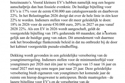 Verrassing! In 2026 toch lage bijtelling elektrische auto, youngtimer de klos!